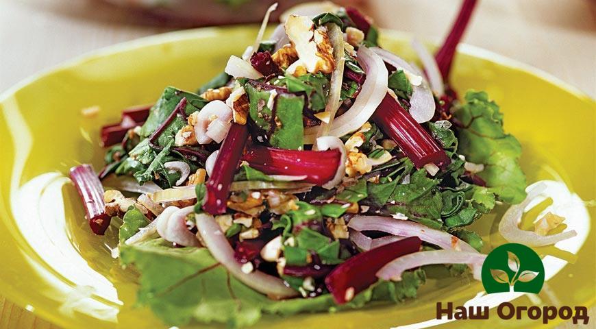 Салат из свекольной ботвы - один из множества вариантов приготовления вкусного и полезного блюда